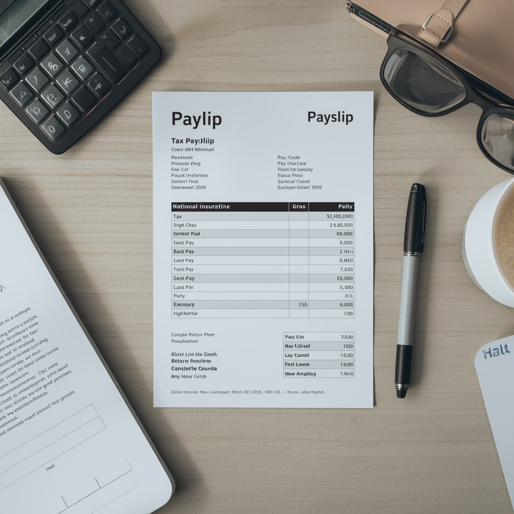 First Payslip Explained (UK, 2025): Tax Code, NI Letter, YTD and Templates